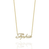 Diamond Name Necklace Personalized Nameplate Pendant Stainless Steel Necklace