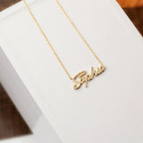 Diamond Name Necklace Personalized Nameplate Pendant Stainless Steel Necklace