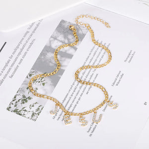 Crystal Letter Necklace with Chain, Personalized Name Necklace