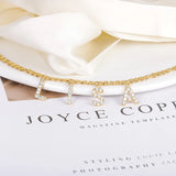 Crystal Letter Necklace with Chain, Personalized Name Necklace