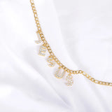 Crystal Letter Necklace with Chain, Personalized Name Necklace