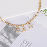 Crystal Letter Necklace with Chain, Personalized Name Necklace