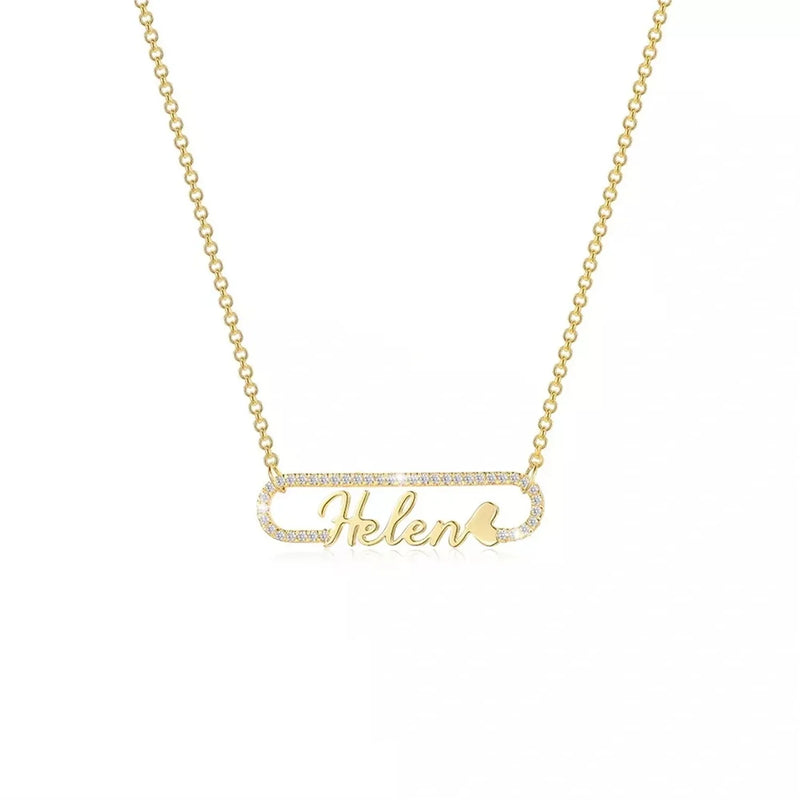 Zircon Diamond Necklace with Pave Crystal Pendant