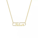 Zircon Diamond Necklace with Pave Crystal Pendant