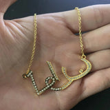 Personalized Letter Pendant Necklace with CZ Crystal for Women