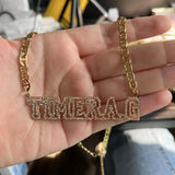 Dimond Name Necklace Crystal Letter Necklace Stainless Steel Necklace