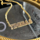 Dimond Name Necklace Crystal Letter Necklace Stainless Steel Necklace