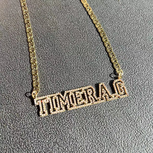 Dimond Name Necklace Crystal Letter Necklace Stainless Steel Necklace