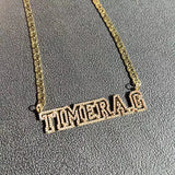 Dimond Name Necklace Crystal Letter Necklace Stainless Steel Necklace