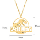 Men's Dinosaur Name Necklace in Stainless Steel