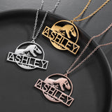 Men's Dinosaur Name Necklace in Stainless Steel