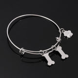 Personalised Dog Bone Bangles Bracelets Charm Bangle Friendship Jewelry