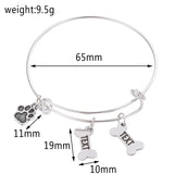 Personalised Dog Bone Bangles Bracelets Charm Bangle Friendship Jewelry