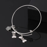 Personalised Dog Bone Bangles Bracelets Charm Bangle Friendship Jewelry