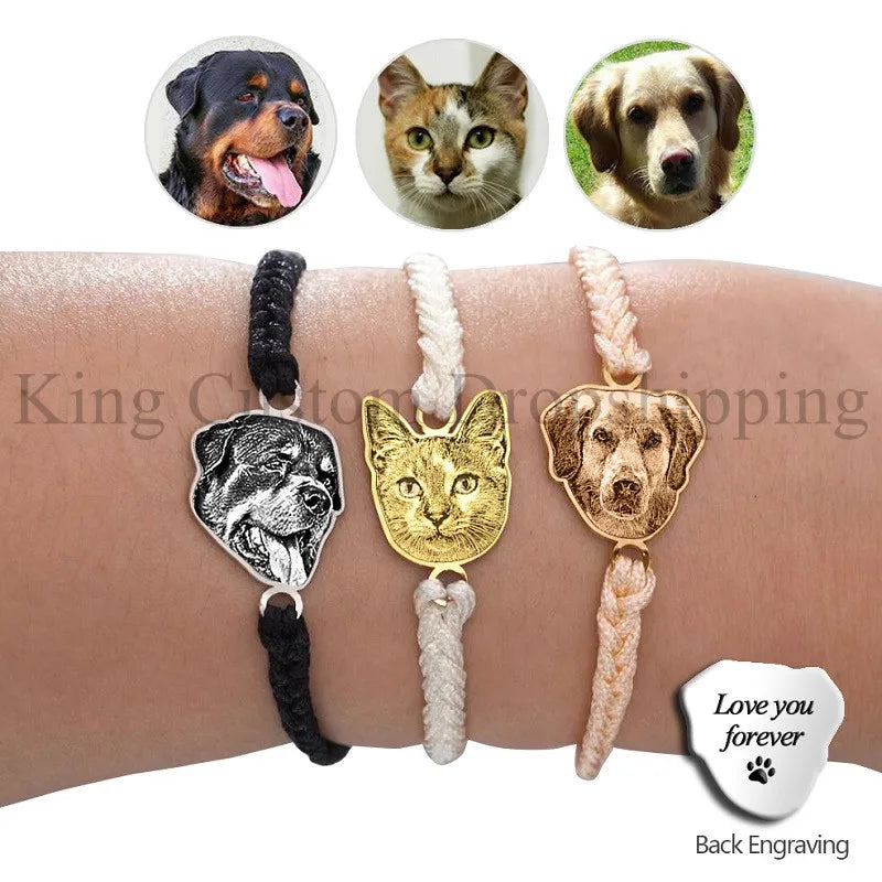 Personalized Dog Engrave Portrait Bracelet
