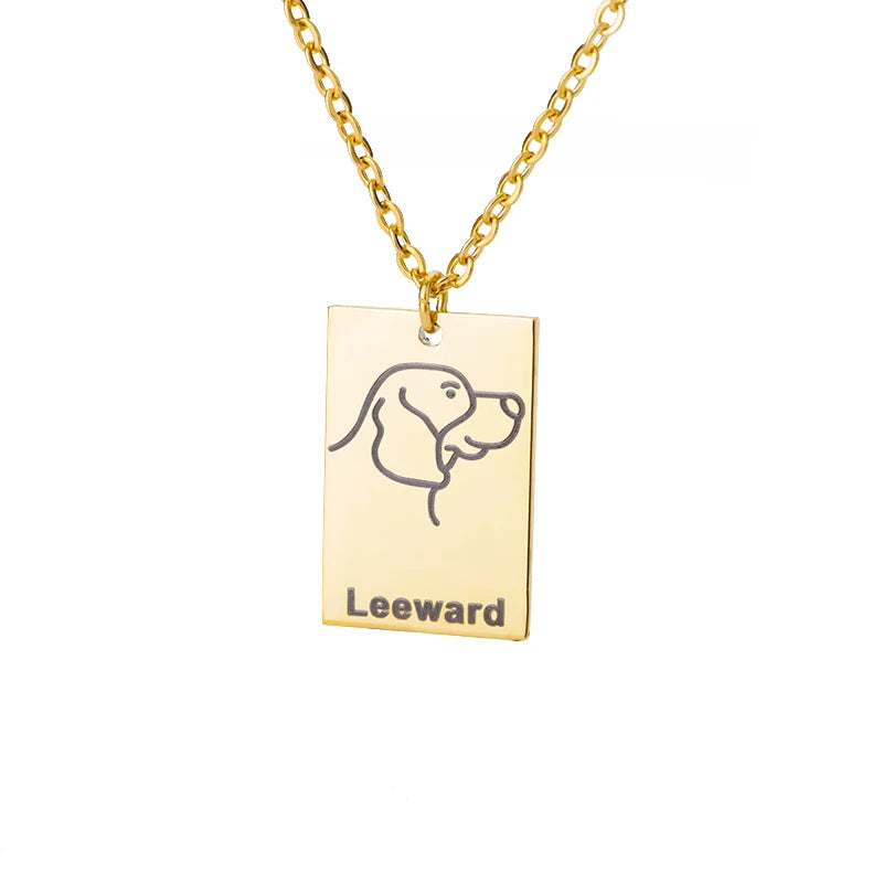 Dog Nameplate Necklace For Women Personalized Breed Dog Necklaces