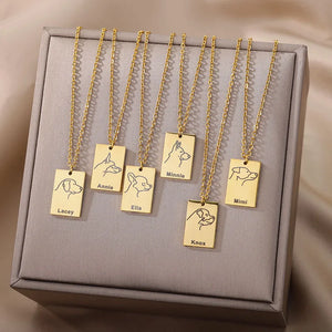 Dog Nameplate Necklace For Women Personalized Breed Dog Necklaces