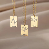 Dog Nameplate Necklace For Women Personalized Breed Dog Necklaces