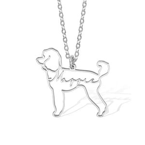 Dog Name Necklace Personalized Stainless Steel Pendant Anime Pet/Cat Jewelry
