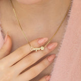 Custom Dog Paw Footprint Name Necklaces for Women Men Stainless Steel