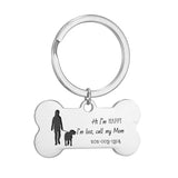 Bone Dog Tag Collar Pendant,Engrave Dog Mom Number Address Anti-lost Tag