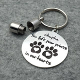 Dog Urn Keychain Ashes Key Chain Dog Ashes Jewelry Pet Loss Key Ring
