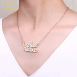 Arabic Name Necklace Personalized Pendant Charm Stainless Steel Choker