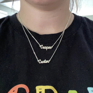 Double Chain Names Necklace Personalized Layer Name Necklace