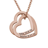 Personalized Stainless Steel Double Heart Necklace for Women
