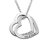 Personalized Stainless Steel Double Heart Necklace for Women