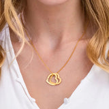 Personalized Stainless Steel Double Heart Necklace for Women