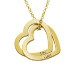 Personalized Stainless Steel Double Heart Necklace for Women