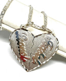 Double Initial Heart Pendant Necklace 2 Nameplate & Chain Options