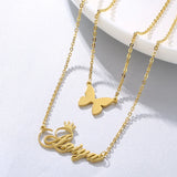 Personalized Double Layer Names Necklaces for Couples