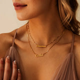 Custom Couple Name Necklace Double Layer Choker Stainless Steel Jewelry