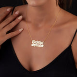 Personalized Double Layer Two Name Necklace Stainless Steel Chain