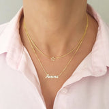 Double Layered Name Necklace For Women Personalized Pendant Necklace