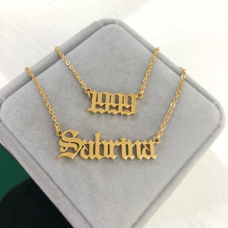 Double Layered Name Necklace For Women Personalized Pendant Necklace