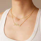 Double Layered Name Necklace For Women Personalized Pendant Necklace