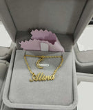 Double Layered Name Necklace For Women Personalized Pendant Necklace