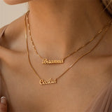 Personalized Two Name Necklace Double Layered Friendship Jewelry