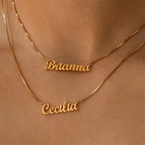 Personalized Two Name Necklace Double Layered Friendship Jewelry