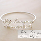 Personalized Double Name Bangle Stainless Steel Signature Bracelet