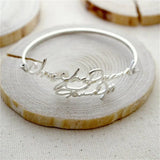 Personalized Double Name Bangle Stainless Steel Signature Bracelet