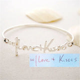 Personalized Double Name Bangle Stainless Steel Signature Bracelet