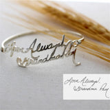 Personalized Double Name Bangle Stainless Steel Signature Bracelet