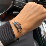 Double Layered Name Bracelet Stainless Steel Hand Chain for Women