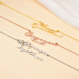 Double Layered Name Bracelet Stainless Steel Hand Chain for Women