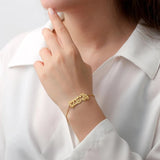 Double Layered Name Bracelet Stainless Steel Hand Chain for Women