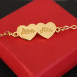 Custom Name Heart Bracelet, Intial Charm, Birthday Gift